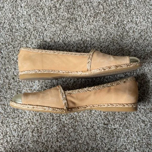 STUART Weitzman | Dree Gold Toe Espadrilles Flats - Picture 10 of 11